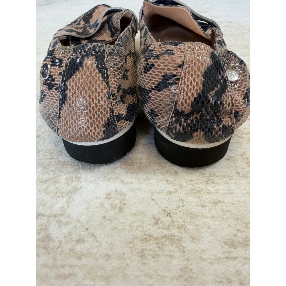 AGL Attilio Giusti Leombruni Snakeskin Pointed Toe Loafers N538078 Brown 40.5